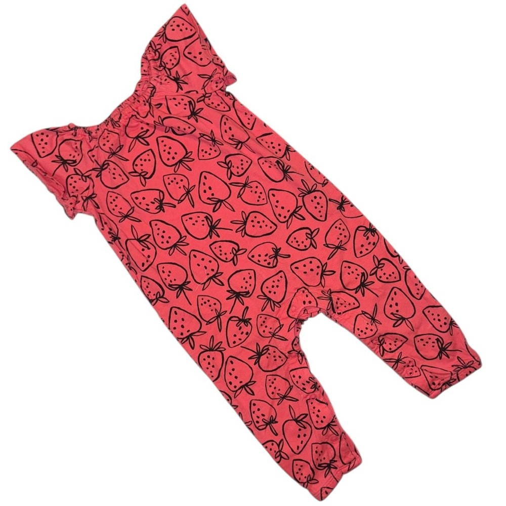 Tea Collection Strawberry Romper Size 9–12 Months